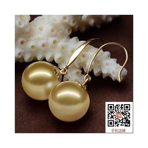 Silver Pearl Nanyang shell pearl earrings Golden White Pearl Earrings shipping