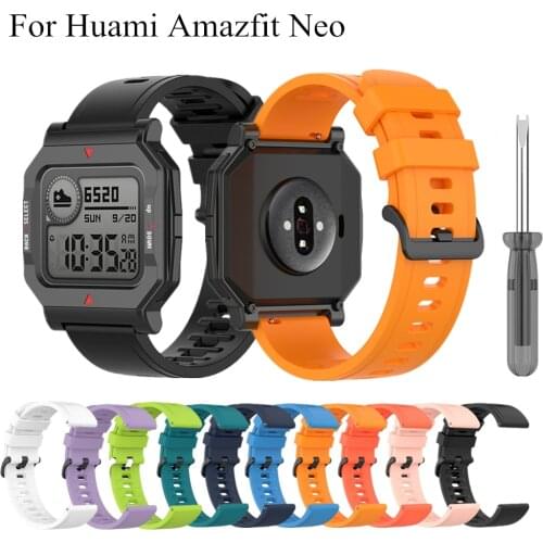 Silicone Watch Band For Xiaomi Huami Amazfit Neo Strap Replacement Wristband Soft Sports Band For Amazfit Neo Correa