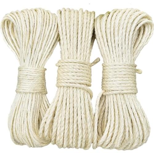 Natural Sisal Rope for Cat Tree Cat Scratching Post Replacemen Rope Sisal for Protect Sofa Cats Scratcher Rope Scraper Cats Toy