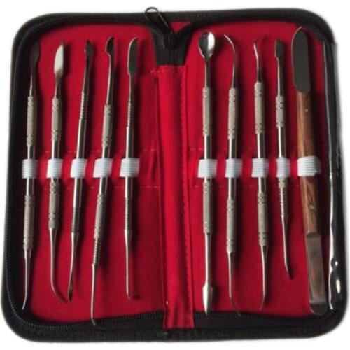 Dental Equipment Wax Carving Tools Set Surgical Dentist Sculpture Knife Instruments Tool Kit 10 Pcs / Set