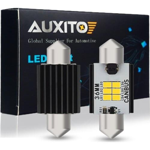 AUXITO 2Pcs Canbus LED Festoon 31mm 36mm 41mm Car Interior Lights For Audi A4 B6 B7 B8 A3 8P Q3 Dome Reading License Plate Lamp