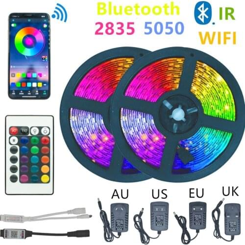 Led Strip Lights RGB SMD 5050 Luminous Tape 5M 10M 15M 20M Kitchen Light RGB 5050 Controller DC12V Neon Lights Room Decoration