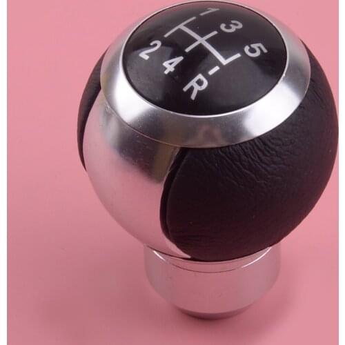 Universal 5 Speed Car Round Silver Manual Transmission Gear Shifter Shift Lever Knob for Vehicles Trucks