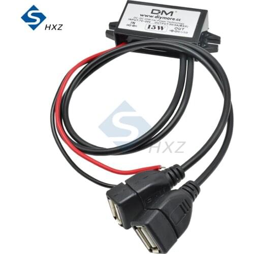 15W Waterproof Step Down Volt Power Module UN3F USB Car Power Charger DC Buck Converter Module Voltage Regulator 12 V to 5 V 3A