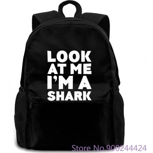 Look At Me I'm A Shark Halloween Costume women men backpack laptop travel school adult student