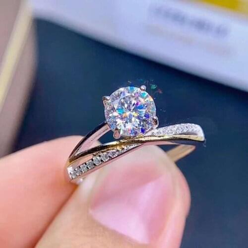 Moissan Diamond Classic Style Type Ring VVS Clean 925 Sterling Silver Fashion Fine Wedding Jewelry For Women Free Shipping