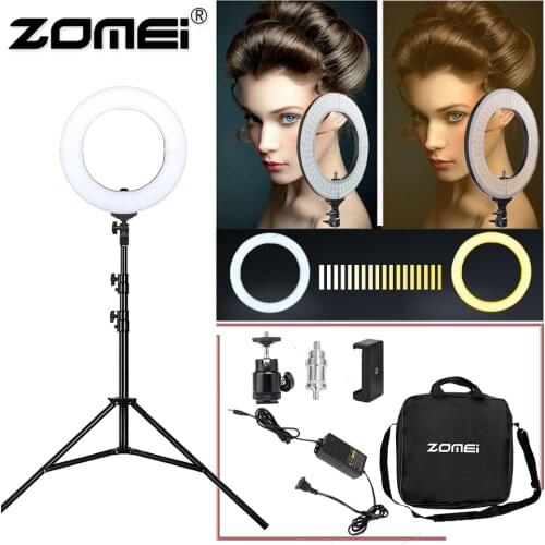 Zomei 14 inch Photography Selfie LED Ring light with Tripod Photographic 3200-5600K makeup for women live broadcast