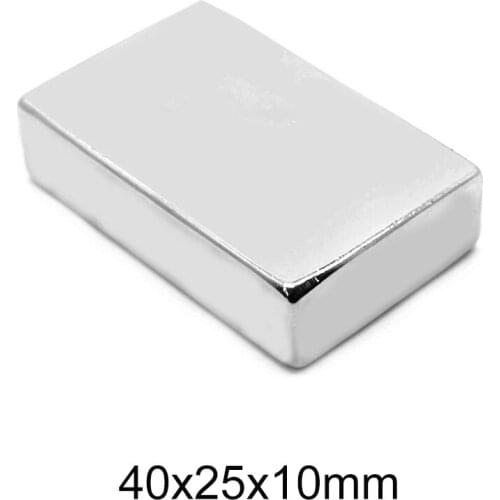1/2/5PCS 40x25x10 Block Strong Magnets 40x25x10mm Powerful Neodymium Magnet 40mm x 25mm Permanent NdFeB Magnet sheet 40*25*10 mm