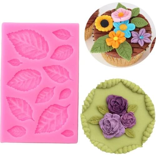 1 piece Leaf Silicone Mold Leaves Fondant Molds Cake Decorating Tools Cupcake Candy Chocolate Gumpaste Mould Kitchen Baking Mold