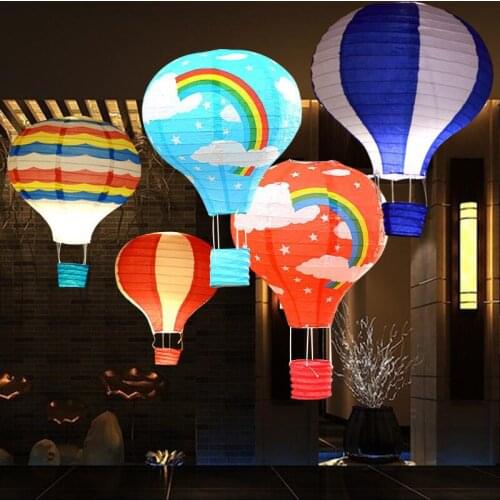 30*43cm Rainbow Hot Air Balloon Paper Lantern Kids Birthday Party Wedding Decorations Baby Shower 12 Colours for Choose 1pc