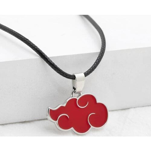 1Pcs Japanese Anime Cosplay Akatsuki Organization Red Cloud Sign Metal Unisex Pendant Trendy jewelry Women Men Necklace