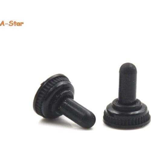 10Pcs 6mm Toggle Switch Rubber Cover Waterproof Caps Black