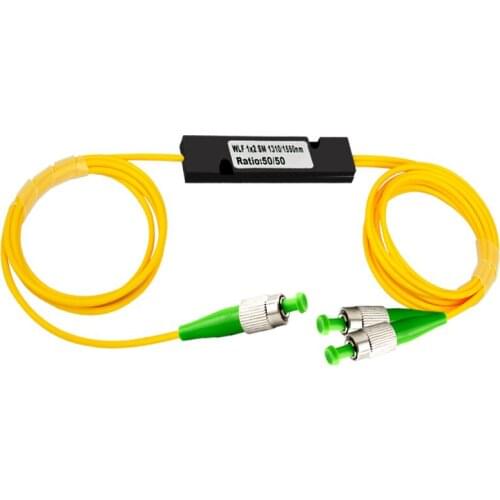 10 PCS /lot 1x2 SM 1310/1550nm FTTH SplitterFC/APC Connector Fiber Optic FBT Splitter Free Shipping