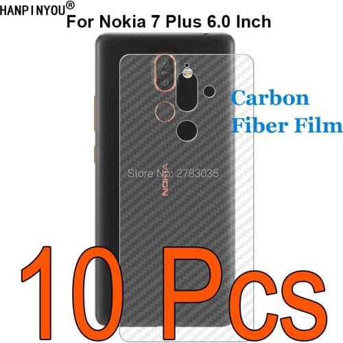 10 Pcs/Lot For Nokia 7 Plus TA-1046 6.0" Durable 3D Anti-fingerprint Transparent Carbon Fiber Back Film Screen Protector