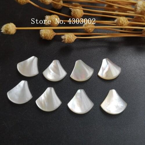 100pcs/lot 11x13mm Natural Fan Mother of Pearl shell for Jewelry Settings Fan Cut MOP Pearl shell for earrings