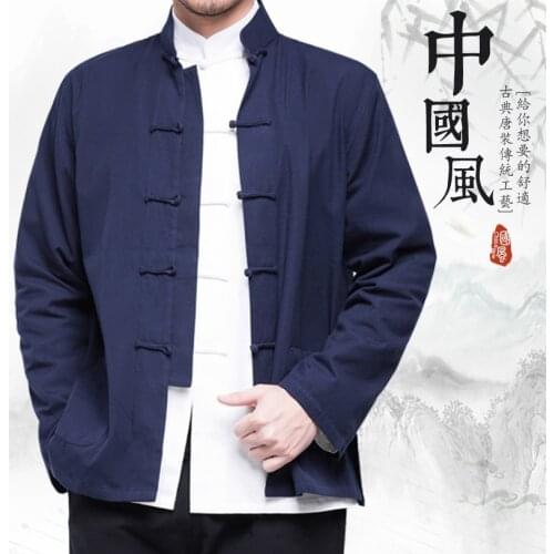 100% Thick Cotton Chinese Tai Chi Kung fu Jacket Shaolin Monk Martial arts Wing Chun Top Suit