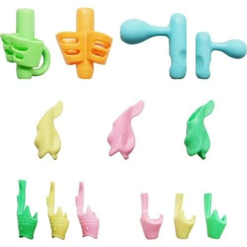13 Pcs Pencil Clip Silicone Children Learning Writing Tool Corrector Pencil Set Stationery Children Anti-Myopia Pen Holder