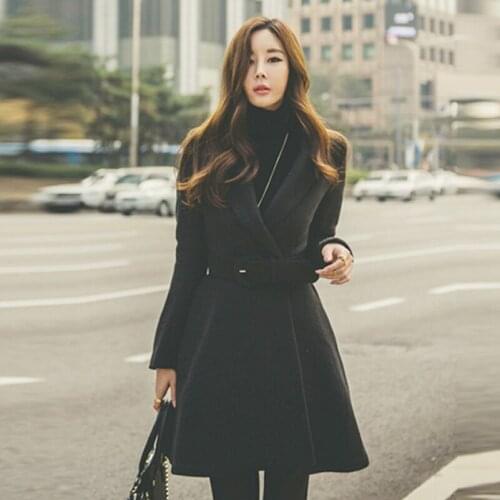 2020 Fashion Autumn And Winter The New A Word Slim Fit Waist Hairy Coat Free Shipping