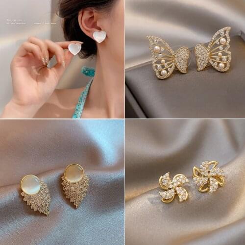 2021 New Fashion Cute Heart Windmill Butterfly Earring For Women Earring Gifts Jewelry Premium Luxury Zircon Jewelry Accessories