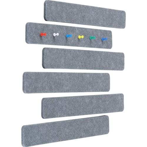 6Pcs Felt Bulletin Board Bar Strip Self-Adhesive Felt Board Strip for Office Classroom Home Wall Decorative