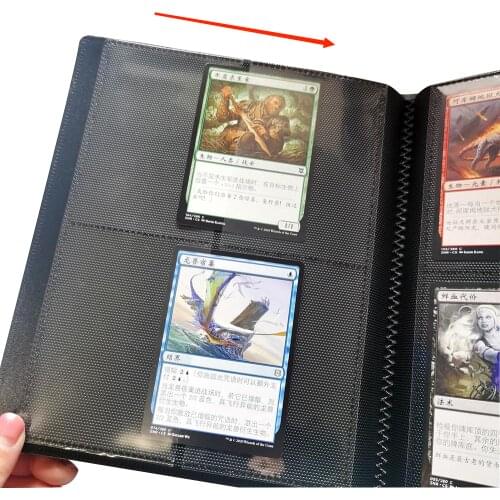 Carzy Kids Black Cards Album MGT Cards Book With Fixed Pages 4 Pockets Album Hold 160 Cards For Magical/PKM/FOW/YGO card game