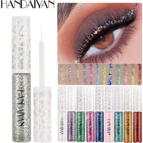 12 Colors Dazzling Diamond Glitter Liquid Eyeliner Durable Waterproof Makeup Shimmer And Shine Eye Pencil Makeup Beauty Tools
