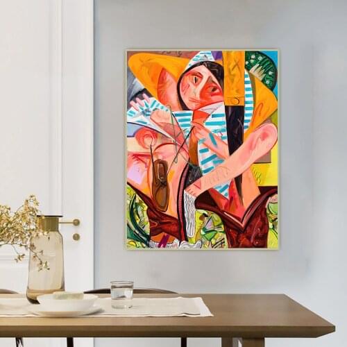 Citon Dana Schutz《Getting Dressed All At Once》Canvas Art Oil Painting Artwork Poster Picture Wall Hanging Decor Home Decoration
