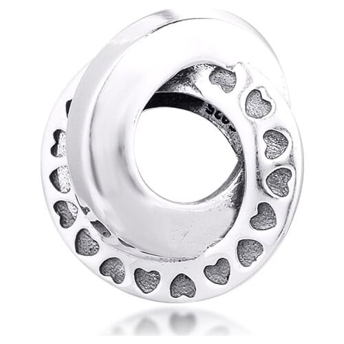 CKK Silver 925 Jewelry Logo & Heart Bands Spacer Charm Fits Original Bracelets Sterling Silver Beads