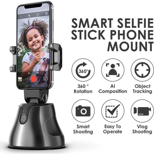 360 Rotation Auto Face Tracking Object Tracking Vlog Camera Phone Holder Portable All-in-one Auto Smart Shooting Selfie Stick