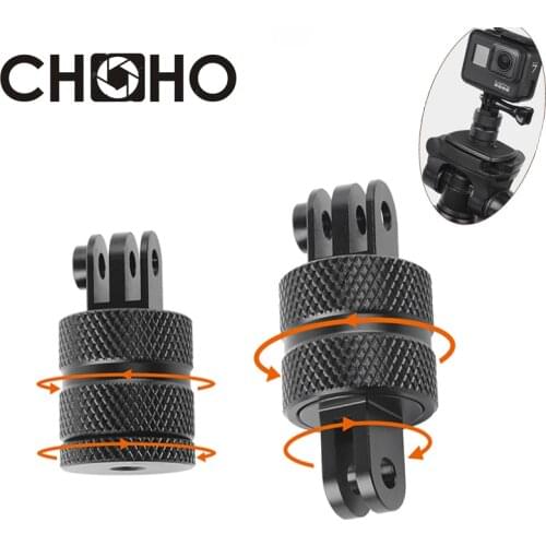 For Gopro Accessories Metal Adapter 1/4" Aluminium Tripod cnc Alloy Mount 360 Rotate For Go Pro Hero 9 8 7 6 SJCAM Xiaomi Yi 4k