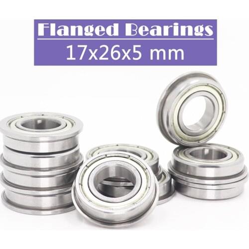 F6803ZZ Flange Bearing 17x26x5mm 10PC Double Shielded Deep Groove Flanged F6803 Z ZZ Ball Bearings F6803-2Z F6803Z
