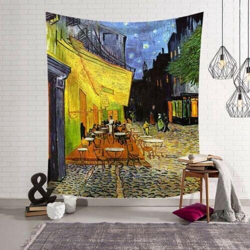 Tapestry Wall Hanging Blanket Home Art Van Gogh Cafe Terrace At Night TW