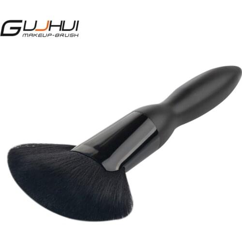 GUJHUI Large Fan Brush Makeup Brush Soft Black Hair Blush Face Powder Foundation Brush Beauty Tool