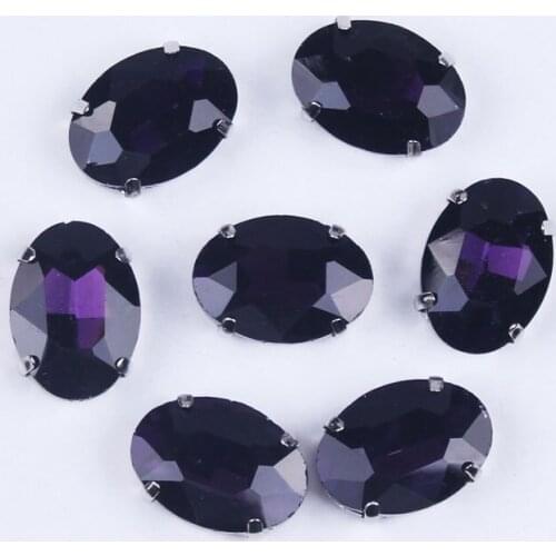Art Decorations Round Oval Claws Diamond Rhinestones Sewn 18mm Crystals Rhinestones Applique For Clothing Dress Crafts Fashion F