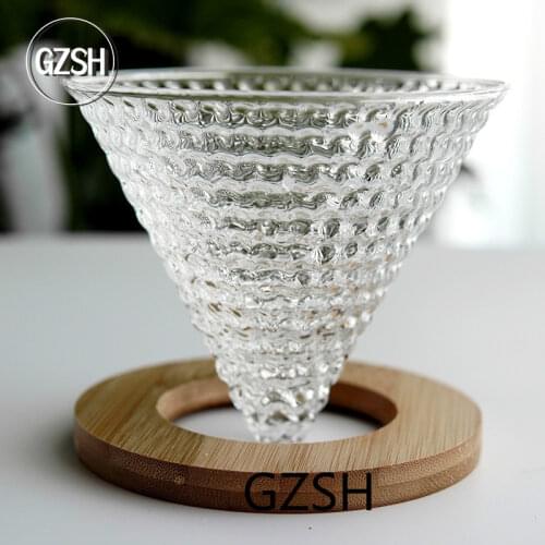GZSH Strawberry Coffee Filter Cup Heat-resistant Glass Hand-made Coffee Set Sharing Pot Drip Filter Cone Filter Cup #102