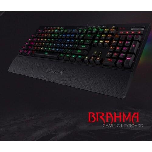 Redragon K586 Brahma RGB mechanical game keyboard, blue switch, 10 dedicated macro keys, convenient media control and removable