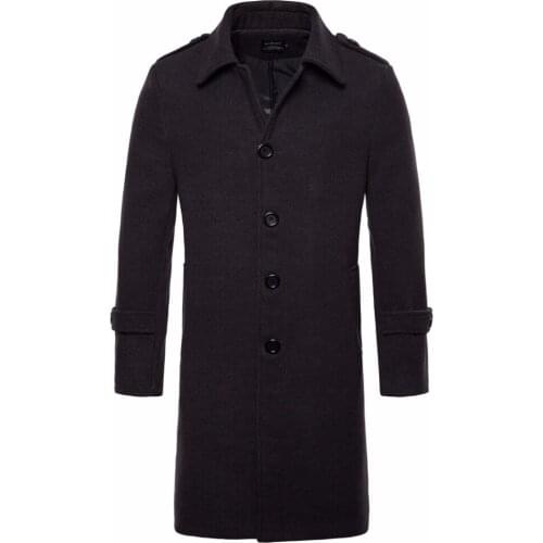 Fashion warm mens coat wool long coat