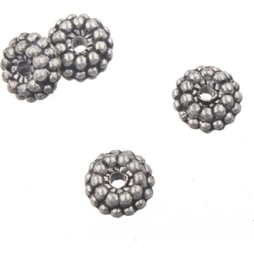 Fashion beads charms bracelets diy stuff loose space flower silver tone metal 7x4mm jewelry accessories factory wholesales 50pcs