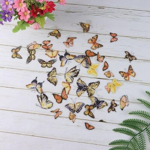 40Pcs/lot Butterfly Deco Stickers Scrapbooking Bullet Journal Toy Plants Deco Album DIY Stationery Stickers 8 Designs