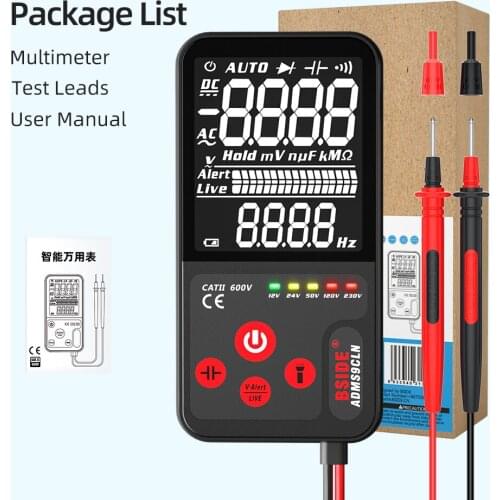 NEW Digital Multimeter ADMS7 multimetro Large LCD 3-Line Display Voltmeter AC DC Voltage NCV Ohm Hz Capacitor Transistor Tester
