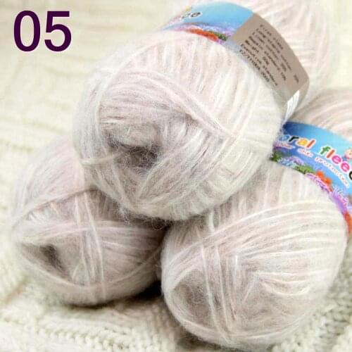 Batch 3 ballsx 50g new mohair cotton shawl sweater hat hand knitted crochet yarn Beige 822-05-3