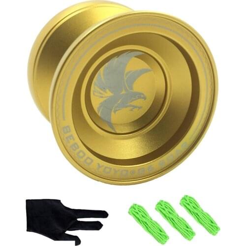 New Gold Professional Alloy Yo-Yo Toys High Speed Bearings Special Props With Gloves Cord Yo-Yo Gift Toys For Children