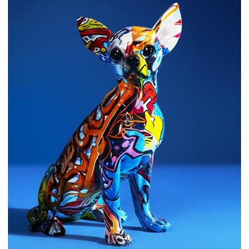 PAINTED RESIN GRAFFITI SIMPLE CREATIVE LIVING ROOM COLOR DOG DECORATIONS HOME ENTRANCE WINE CABINET OFFICE DECORATIONS CRAFTS