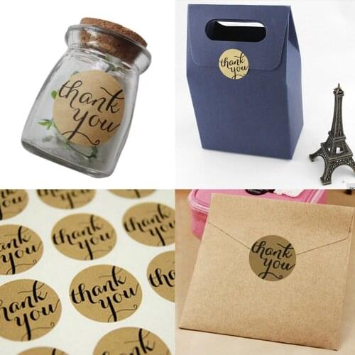 2021 12Pcs/sheet Letter "Thank You" Creative Craft Packaging Seals Kraft Sealing Sticker Labels Wedding Party Acc
