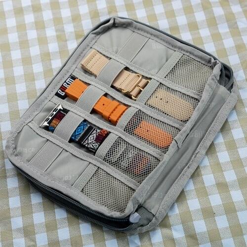 Simple Black/Gray Multifunction Portable Watch Straps Organizer Watch Band Storage Bags Watchband Holder Watch Travel Case Pouch