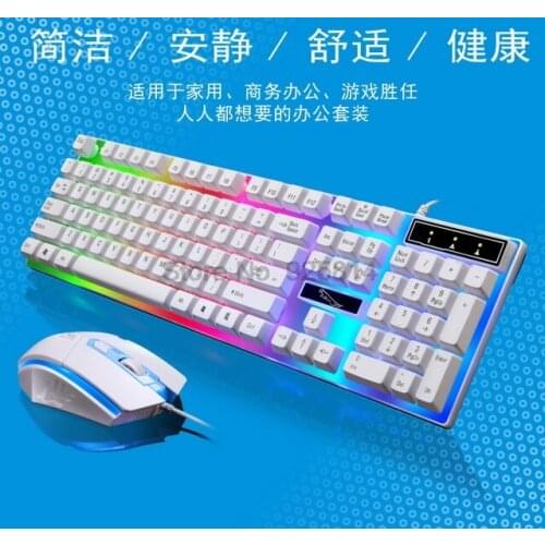 By dhl 20sets G21 USB Gaming Keyboard Mouse Gamer Set Razer Led Gaming Mouse Mechanical Feel Backlit Keyboard Wired Gamer