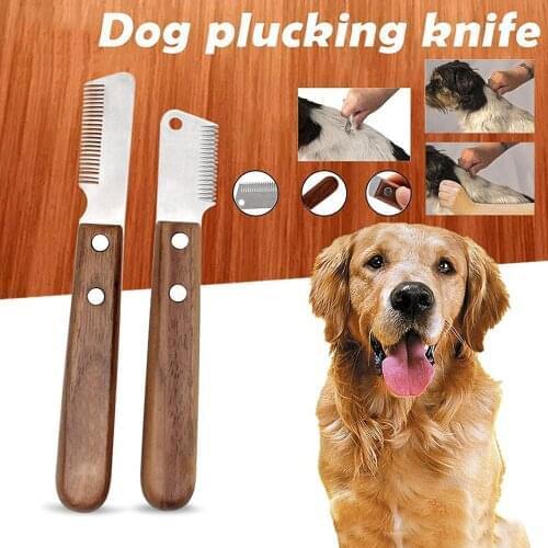 Portable Dog Comb Stainless Steel Wooden Handle Pet Hair Remover Pluck Undercoat Multifunctional Pet Accessories Dropshipping