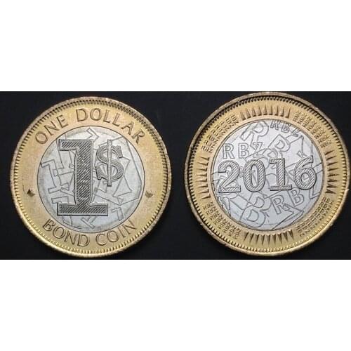 Rare Zimbabwe 1 Dollar 2016 New Genuine Original Coins 100% Real Issuing Collection Coins Unc Africa