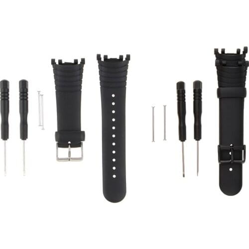 2 Pieces Silicone Rubber Wristwatch Bands for SUUNTO VECTOR Replacement Watchmaker Repair with Tool Set