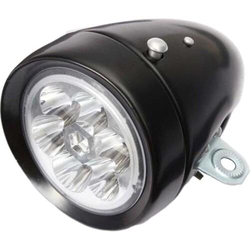 Retro 6 LED Bicycle Front Light Headlight Adjustable 160 Degree Cycling Mountain Bike Head Lamp Rainproof With Bracket NEW